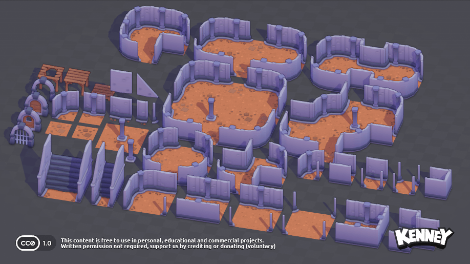 Modular Dungeon Kit 官方素材预览